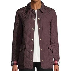 Burberry Authentic Burgundy Wine Quilted Jacket Size XS